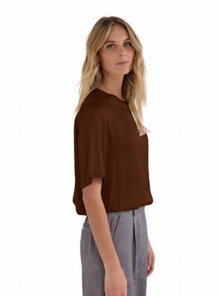Tramontana Satin Short-Sleeve Top
