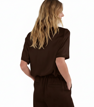 Tramontana Satin Short-Sleeve Top