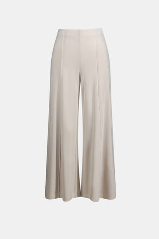 Beige wide-leg pants on a white background