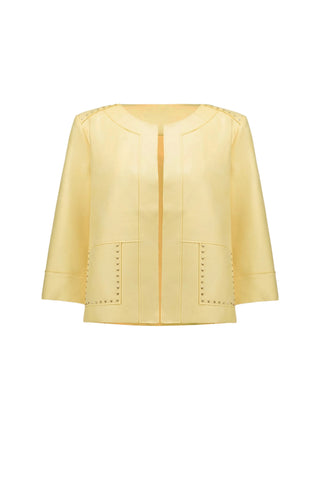 Yellow jacket on a light gray background