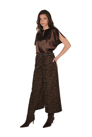Frank Lyman Leopard Print Wide Pant
