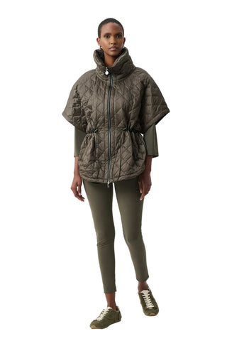 Joseph Ribkoff Quilted Nylon Shawl-Neck Boxy Vest