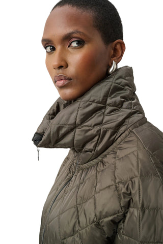 Joseph Ribkoff Quilted Nylon Shawl-Neck Boxy Vest