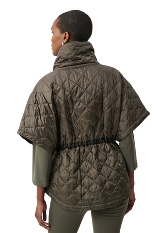 Joseph Ribkoff Quilted Nylon Shawl-Neck Boxy Vest