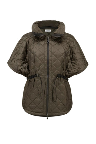 Joseph Ribkoff Quilted Nylon Shawl-Neck Boxy Vest