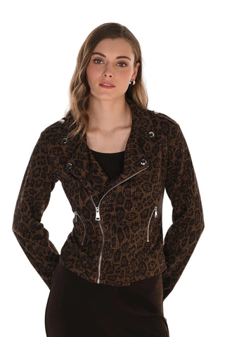 Frank Lyman Sequin Studded Moto Jacket