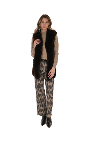 Frank Lyman Leopard Pant with Belt