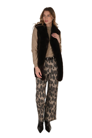 Frank Lyman Leopard Pant with Belt