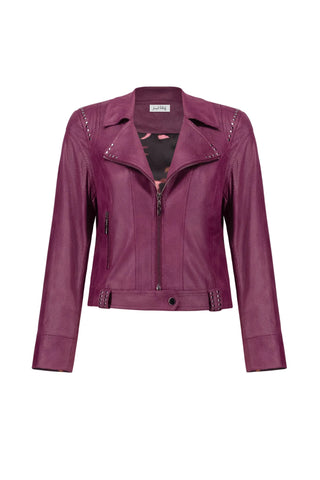 Joseph Ribkoff Foiled Faux Suede Fitted Jacket