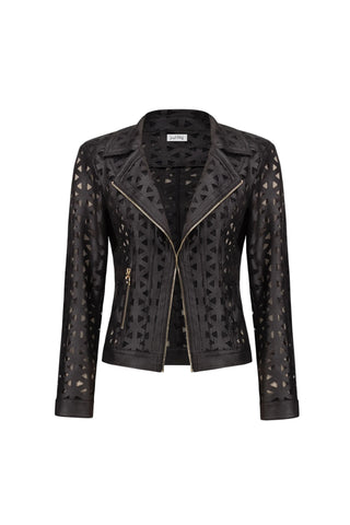 Joseph Ribkoff Mesh Moto Jacket