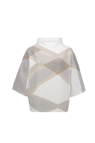 Joseph Ribkoff Plaid Funnel-Neck Sweater