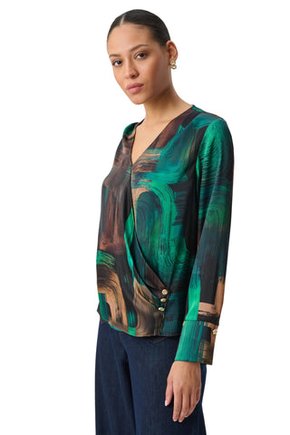 Joseph Ribkoff Satin Wrap Top