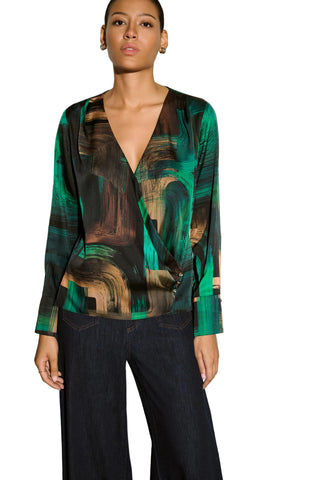 Joseph Ribkoff Satin Wrap Top