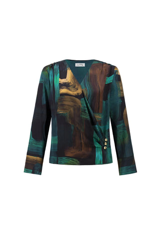 Joseph Ribkoff Satin Wrap Top