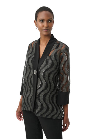 Joseph Ribkoff Sequin Embroidered Swing Jacket