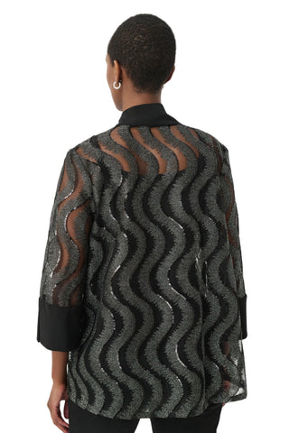 Joseph Ribkoff Sequin Embroidered Swing Jacket