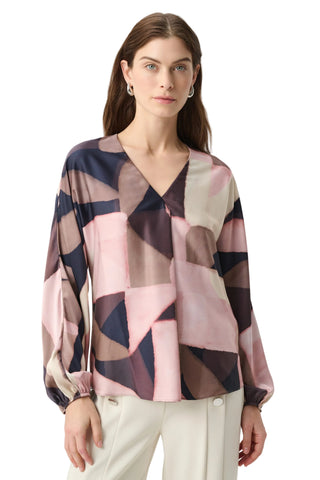 Joseph Ribkoff Geometric Print Recycled Satin Top