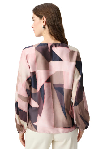 Joseph Ribkoff Geometric Print Recycled Satin Top