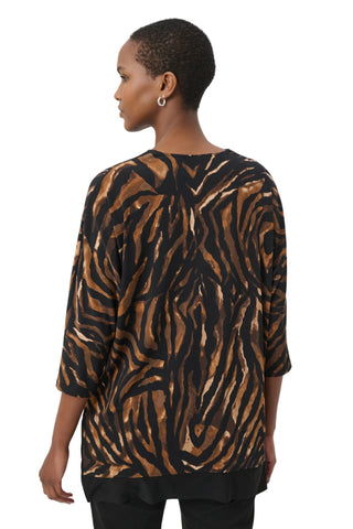 Joseph Ribkoff Animal Print V-Neck Tunic