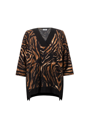 Joseph Ribkoff Animal Print V-Neck Tunic
