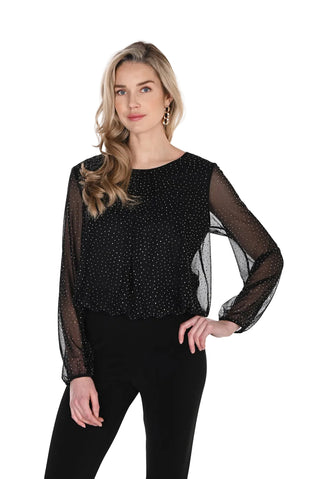 Frank Lyman Rhinestone Studded Blouse