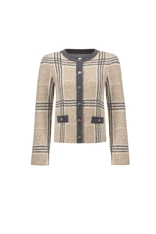 Joseph Ribkoff Plaid Straight-Fit Cardigan