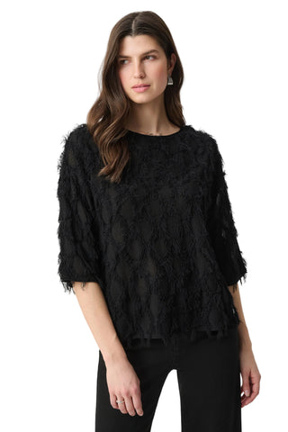 Joseph Ribkoff Boat Neck Fringe Sweater