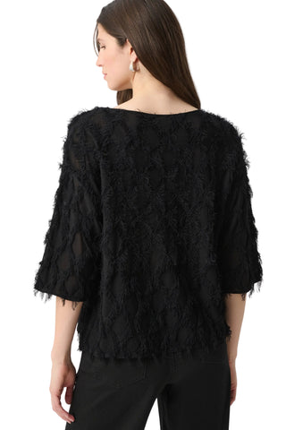 Joseph Ribkoff Boat Neck Fringe Sweater