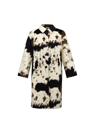 Joseph Ribkoff Faux Fur Cow Print Coat
