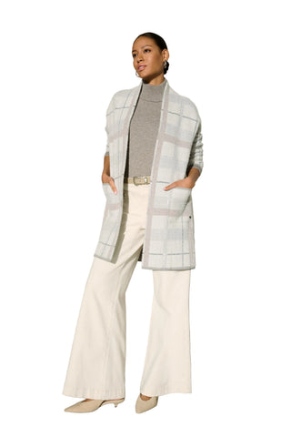 Joseph Ribkoff Sequin Plaid Knit Cover-Up