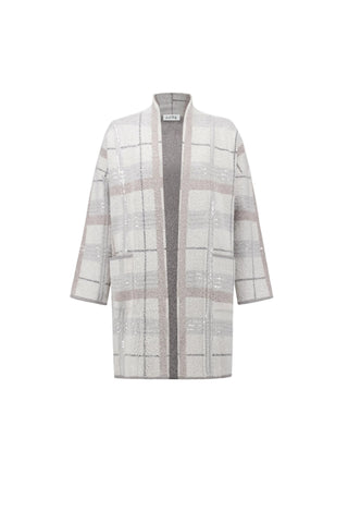 Joseph Ribkoff Sequin Plaid Knit Cover-Up