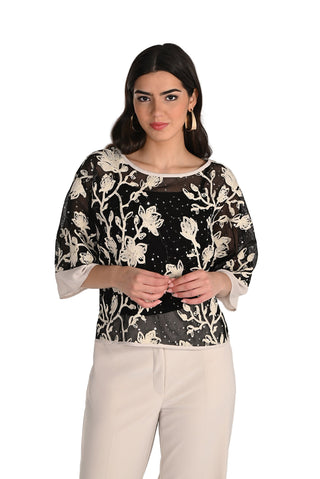 Frank Lyman Brocade Lace Top