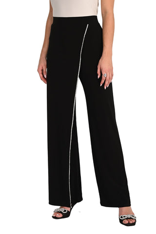 Black pants with a white stripe on a white background