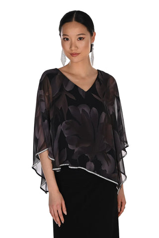 Frank Lyman Printed Chiffon Overlay Blouse