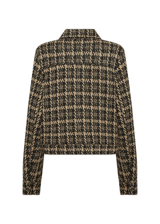Houndstooth patterned shirt on a white background