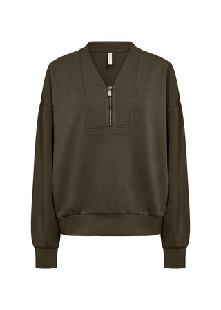Soya Concept V neck Zipper Sweatshirt
