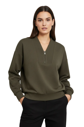 Soya Concept V neck Zipper Sweatshirt