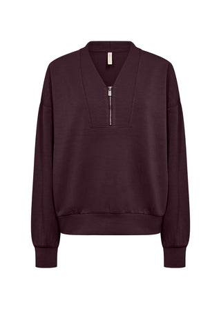 Soya Concept V neck Zipper Sweatshirt