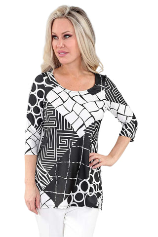 Michael Tyler Black/White Print top