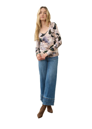 FDJ Long Sleeve V neck top