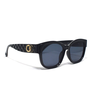 Black Quilted Print Frame Sunglasses
