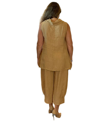 Made In Italy barrel Linen Pant