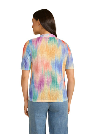 FDJ Notched V neck Tropical Top