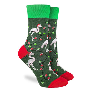 Good Luck Christmas Flamingos Sock