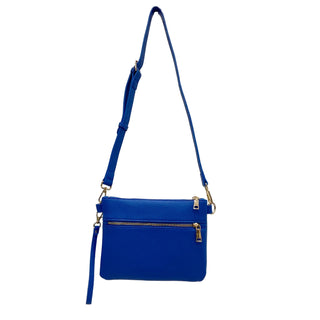 Blue crossbody bag on a white background