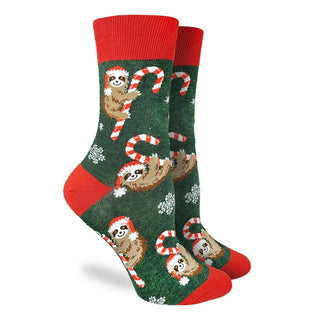 Good Luck Candy Cane Sloths Socks