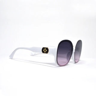 Luv & Co. White Round Frame  Sunglasses