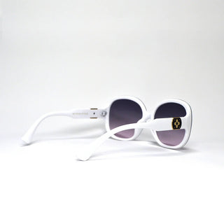 Luv & Co. White Round Frame  Sunglasses