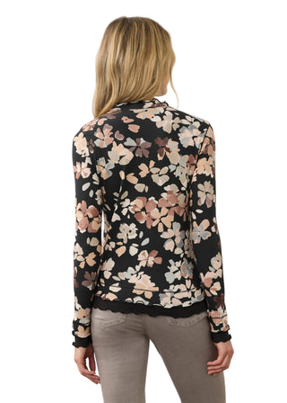 FDJ Ruffle Trimmed Mock Neck Top