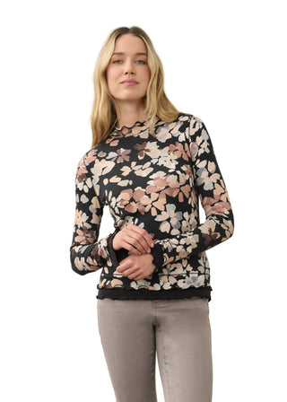 FDJ Ruffle Trimmed Mock Neck Top